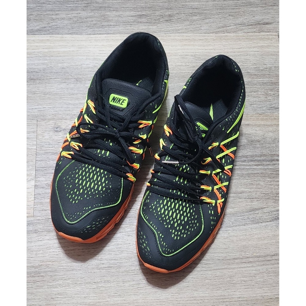 Nike Men's Air Max Black Green Orange Training  Shoes Size 11 698903-160